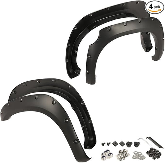 DOTCOM Fender Flares,Compatible with Toyota Tundra 2007-2013,Wheel Arch Cover Trim,Paintable Matte Pocket Smooth Riveted Style 4PCS