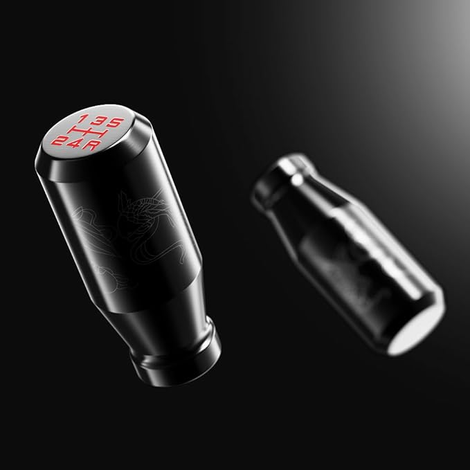 （Black） Koi Pond Type-R Style 5 Speed Manual Universal Gear Shift Knobs 3 Adapters Included Fit Compatible with Mazda Tacoma STi Nismo 2004 Honda Accord Subaru