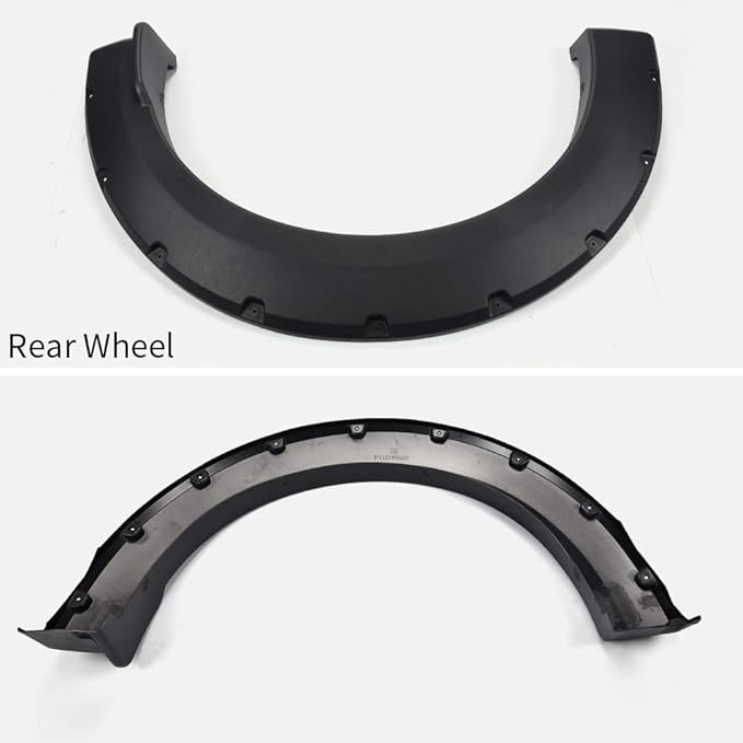 4PCS Fender Flares Fit Ford F-150 2015 2016 2017, Only Fit 67.1"/78.9"/97.6" Bed Length Styleside Models Textured Riveted Style Wheel Trim Accessories