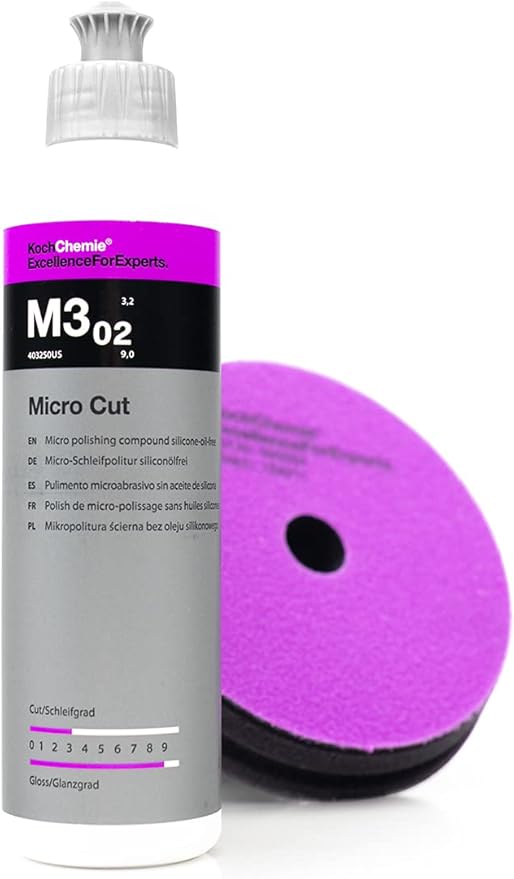 Koch-Chemie - Micro Cut Polishing Compound - Silicone Oil-Free; Permanent Removal of Holograms, Fine Scratches, and Sanding Marks to P3000 Grain Size; High Gloss Finish (1 Liter)