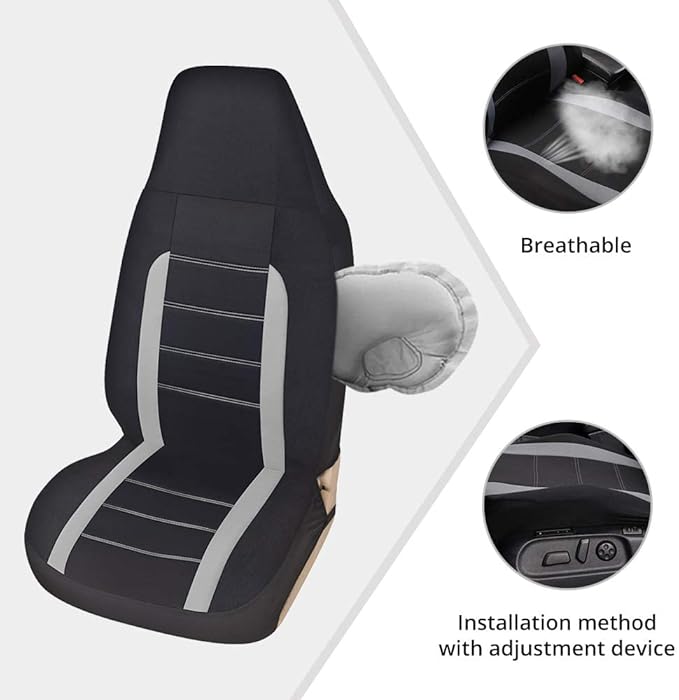 AUTOYOUTH Car Seat Covers - Achieve The Perfect Combination of Style and Protection with Universal Fit for Sedan, Truck, SUV (Gray)