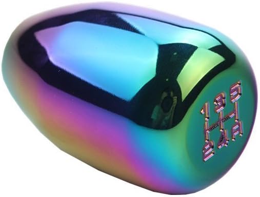 DEWHEL 5 Speed Manual Gearbox Shift Knob M12x1.25 Screw On Aluminum Neo-Chrome