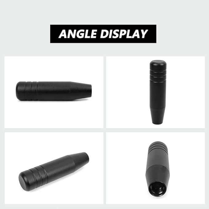 muge racing Universal 5inch Aluminum Alloy Shift Knob, Heavy Duty Car Gear Lever Stick Shifter Handle fit Most Automatic Manual Vehicle Black