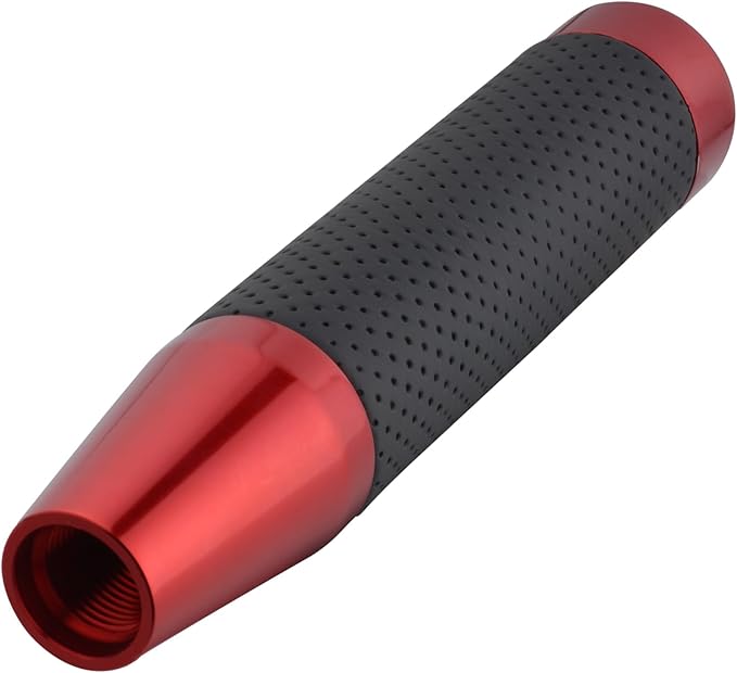 Abfer Tall Shift Knob Car Long Shifting Head Replace Weighted Gear Stick Shifter Knob Extension Fit Most Manual Automatic Transmission Vehicle, Red