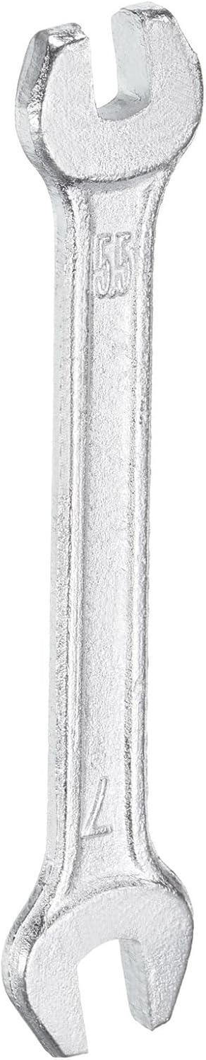 HARFINGTON Double Open End Wrench 5.5mm x 7mm Metric 15 Degree Offset Angle Small Flat Head Wrench Galvanizing Open Ended Spanner for Automotive Repair Furniture Assembly