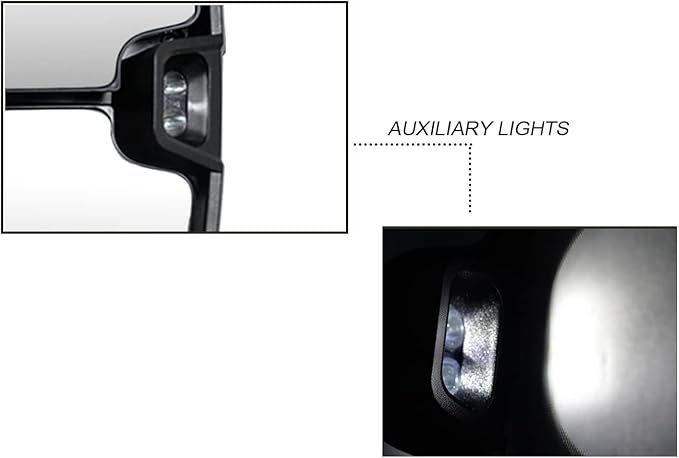 Towing Mirrors Compatible for 2014 15 16 17 2018 for Chevy Silverado GMC Sierra Rear View Mirrors Black Housing with Power Heated Turn Signal Light (Set of 2)