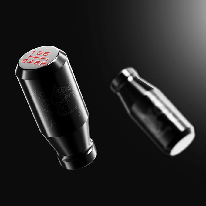 （Black） Koi Pond Type-R Style 6 Speed Manual Universal Gear Shift Knobs 3 Adapters Included Fit Compatible with Mazda Tacoma STi Nismo 2004 Honda Accord Subaru