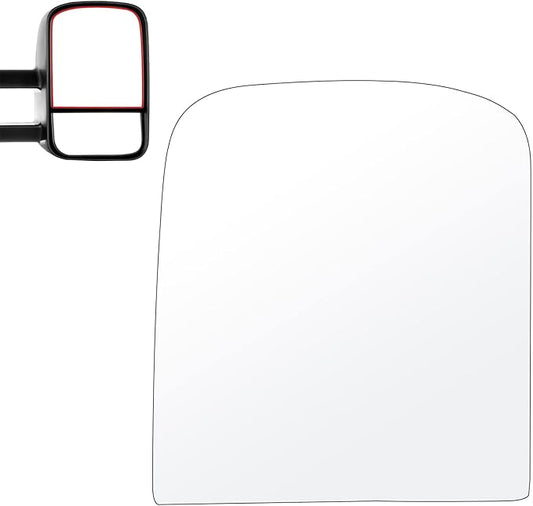 SCITOO Upper Flat Towing Mirror Glass Replacement with Left Driver Side Mirror Lens Compatible with 1988-1998 For Chevy/For GMC C1500/K1500 1988-2000 For Chevy/For GMC C2500/K2500/K3500
