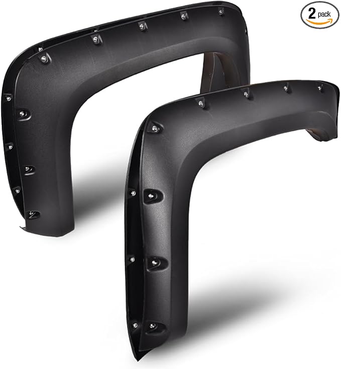 G-PLUS Wheel Cover Fender Flares Compatible with 2007-2013 Chevy Silverado 1500/2007-2014 Chevy Silverado 2500HD 3500HD 78.0"/97.6" Long Bed Fleetside New Body Style,Textured[Not Fit Gmc Sierra]