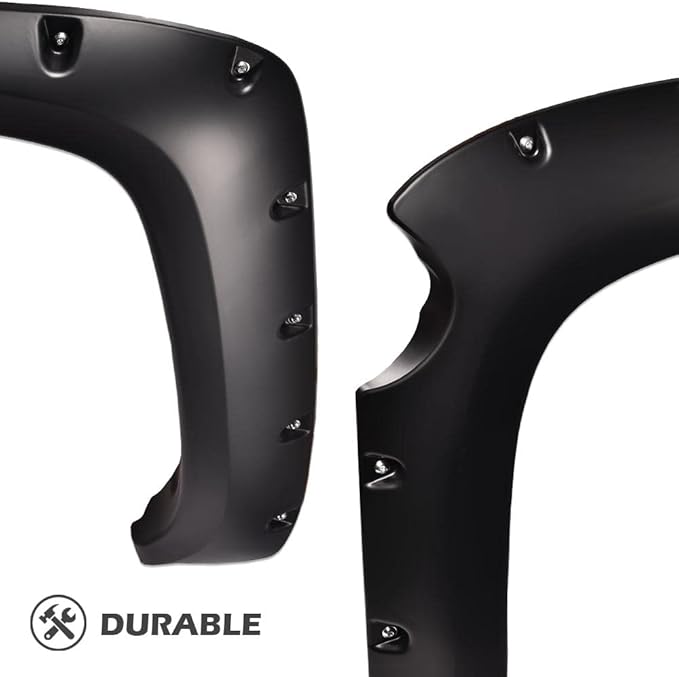 G-PLUS Fender Flares Compatible With Chevy Silverado 1500 07-13/ONLY Fit 5.8ft (69") Short Bed, Not Fit Long Bed Models) Riveted Style Paintable Smooth Matte Wheel Cover 4pcs(Not Fit GMC Sierra)