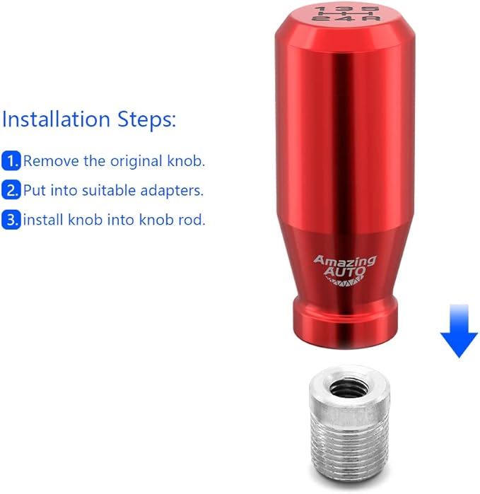 (Red) 5 Speed Automatic Manual Weighted Shifter Knob Gear Shift Knobs for Mazda Miata Subaru Sti