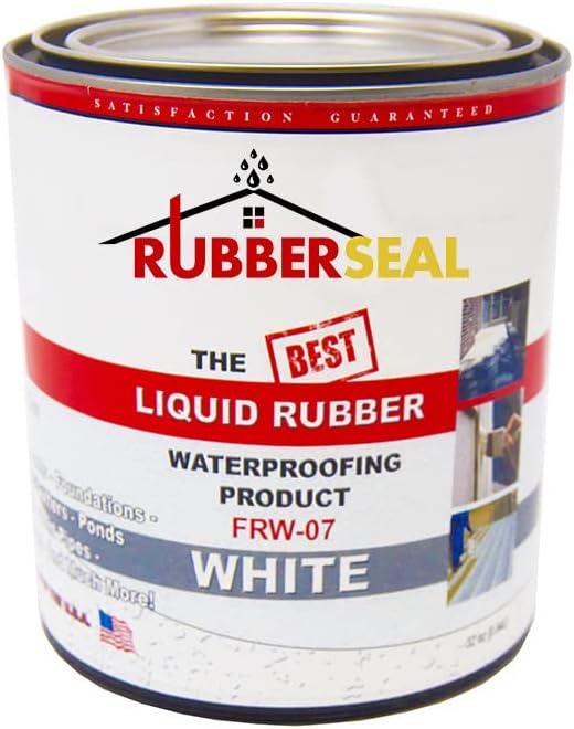 Liquid Rubber Waterproofing and Protective Coating - Roll On WHITE (32 ounces)