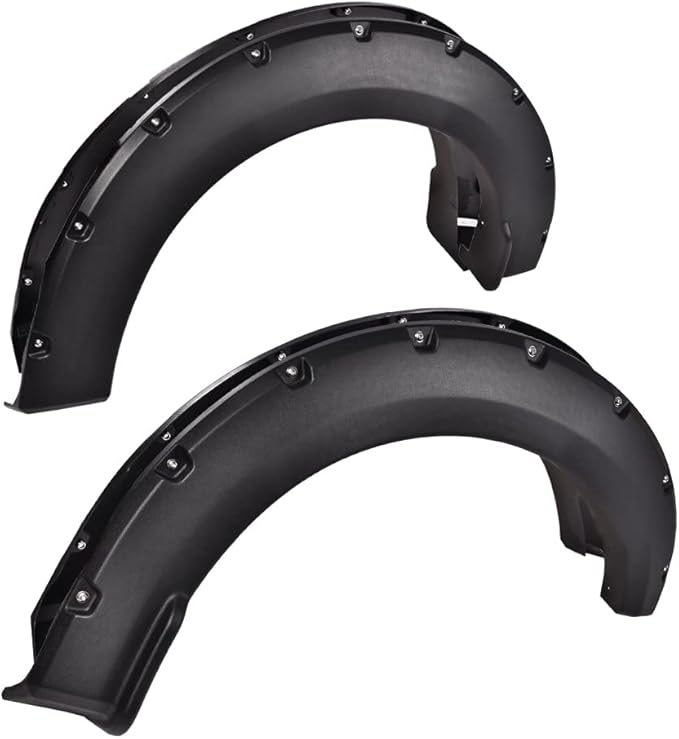 PIT66 Fender Flares, Compatible With 2015-2017 Ford F150 Styleside with 67.0" / 78.8" / 97.4" Length Bed (Not Fit for 68T Technology Pack or Lane Change Sensor) Textured Pocket-Rivet Wheel 4PCS