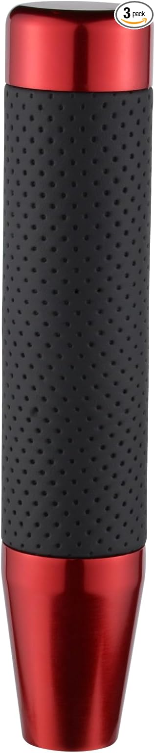 Abfer Tall Shift Knob Car Long Shifting Head Replace Weighted Gear Stick Shifter Knob Extension Fit Most Manual Automatic Transmission Vehicle, Red