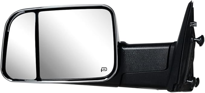 Pair Towing Mirrors fit 09-16 for Dodge Ram 1500 2500 3500 with Turn Signal Light Power Heated Chrome cap Set Left+Right