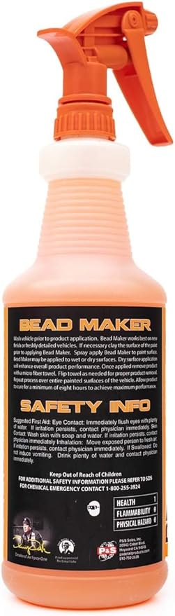 P & S PROFESSIONAL DETAIL PRODUCTS Bead Maker - Paint Protectant & Sealant, Easy Spray & Wipe Application, Cured Protection, Long Lasting Gloss Enhancement, Hydrophobic Finish, Great Scent (1 Quart)
