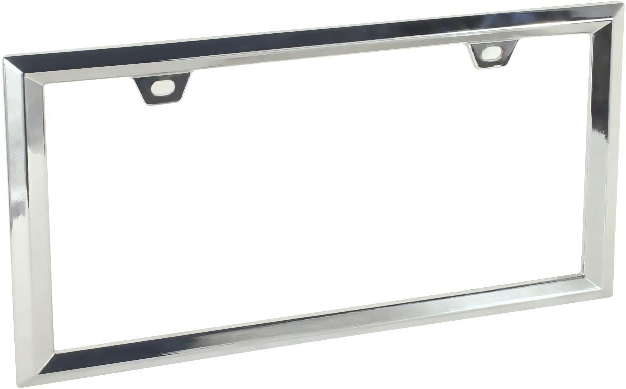 3D Chrome License Plate Frames, Pure Zinc Alloy Metal (Triangle Pattern)