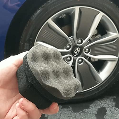 IPELY 6 Pack Large Tire Shine Applicator Pad, Durable and Reusable Hex-Grip Tire Dressing Applicator Pad for Applying Tire Shine