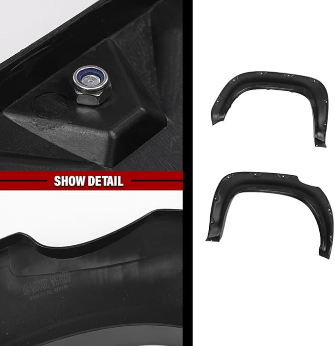 DOTCOM Fender Flares, Compatible with 2016-2022 Toyota Tacoma,Wheel Arch Cover Trim, Paintable Matte Pocket Smooth Riveted Style 4PCS