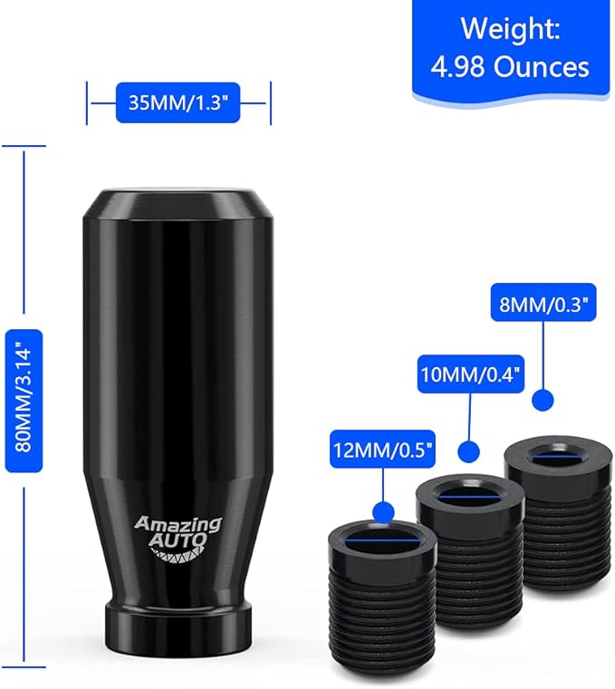 （Black） Racing JDM Type-R Style 6 Speed Manual Universal Gear Shift Knobs Fit Compatible with Mazda Tacoma STi Nismo 2004 Honda Accord Subaru Honda