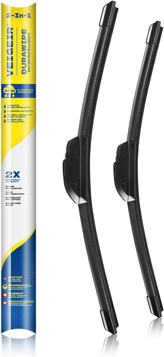 22 inch + 16 inch Windshield Wiper Blades Compatible with Hyundai Accent 2016-2011 /Nissan NV200 20-13 Original Equipment Automotive Replacement J/U Hook Front Blades 2 Pack