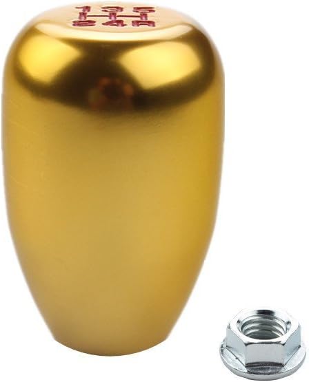 DEWHEL 5 Speed Manual Gearbox Shift Knob M12x1.25 Screw On Aluminum Gold