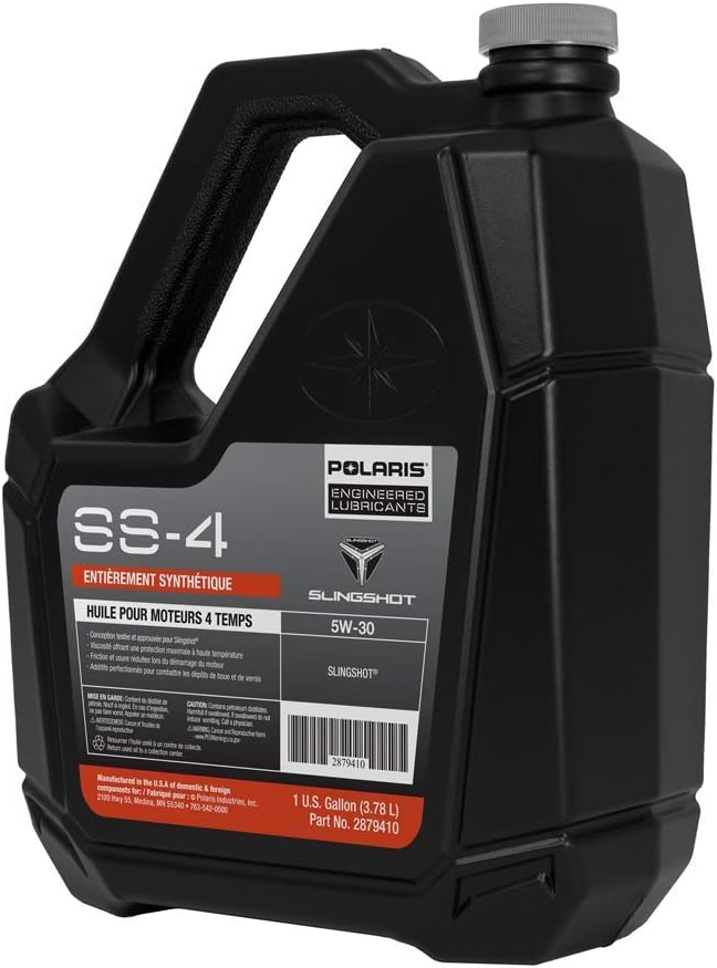 Polaris Slingshot SS-4 Full Synthetic Oil 5W-30 for All Models, High Temperature Viscosity Protection, Enhanced Engine Performance, Reduced Friction and Wear, 1 Gallon, Qty 1-2879410