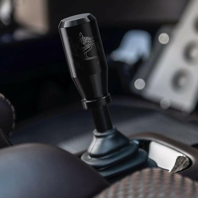 （Black） Koi Pond Manual Universal Gear Shift Knobs 4 Metal Adapters Included Fit Compatible with Mazda Tacoma STi Nismo 2004 Honda Accord Subaru