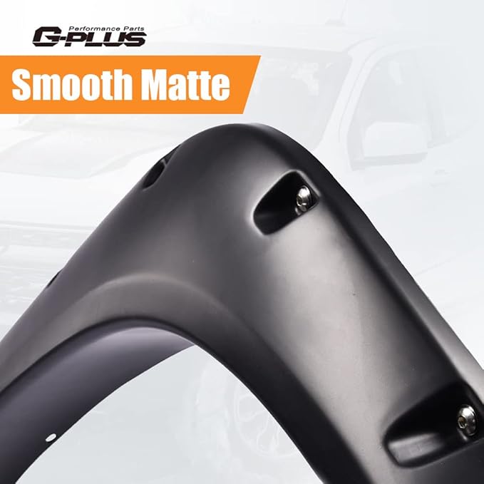 G-PLUS Fender Flares, Compatible with 2007 2008 2009 2010 2011 2012 2013 GMC Sierra 1500, Smooth Matte Pocket Riveted Style Wheel Flares, 4 Pcs