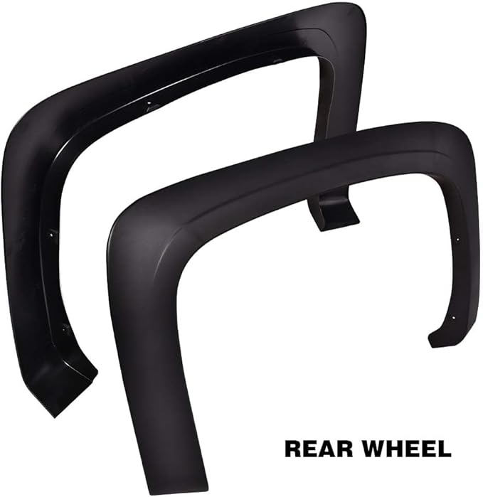 G-PLUS Fender Flares Compatible with Chevy Silverado 1500 2007-2013/Fit Silverado 2500HD 3500HD 2007-2014 Fleetside 78.0"/97.6" Long Bed Factory Style Textured Wheel Cover Trim Protector 4pcs