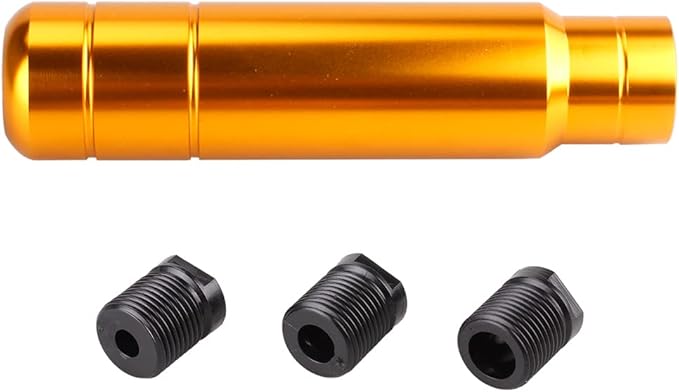 BARTOO Aluminum Weighted Manual Shift knobs, Long Stick Shift Knob Gear Shifter Knobs, Car Accessories Lever Cover Head Universal Shifter Knobs with 3 Threaded Adapters (Gold)