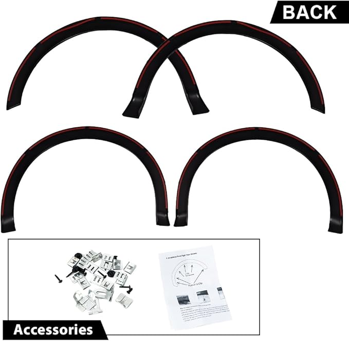 4PCS Fender Flares Fit Ford F150 Style Side w/ 67.0" / 78.8" / 97.4" Bed Length Models 2009-2014, Not Fit Platinum and Raptor Model Textured Factory Style Wheel Trim 9L3Z16038A, 9L3Z16038B, 9L3Z16039B