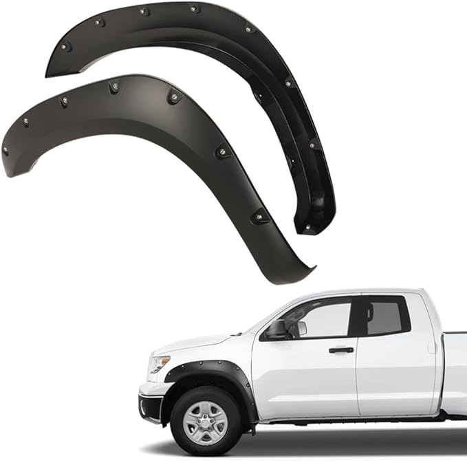 DOTCOM Fender Flares,Compatible with Toyota Tundra 2007-2013,Wheel Arch Cover Trim,Paintable Matte Pocket Smooth Riveted Style 4PCS