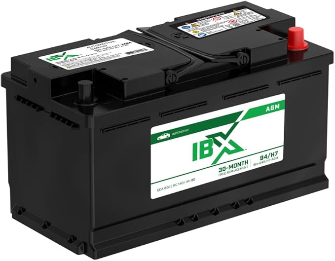Interstate Batteries IBX Automotive Battery 12V 80Ah (Group Size H7, 94R) 850CCA SLI AGM Auto Replacement Battery for Cars, SUVs, Sedans, Trucks (IBX-94R/H7-AGM)