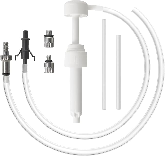 Thorstone Lower Unit Gear Oil Pump for Quart Bottles, Includes 3rd Hand Adapter, 3/8 Inch Swivel Adapter, 8mm 10mm Adapters, Long Fill Hoses, Transmission and Differential Fluid