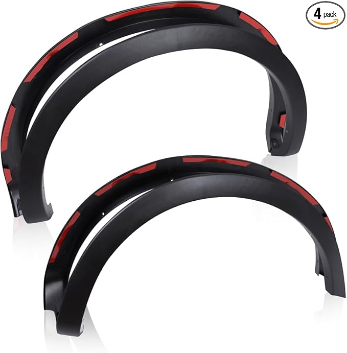 4PCS Fender Flares Fit Ford F150 Style Side Models with 5'5", 6'5", 8' Beds 2004-2008/2006-2008 Lincoln Mark LT with 5'5", 6'5" Beds Wheel Trim Accessories Textured 5L3Z16005BA
