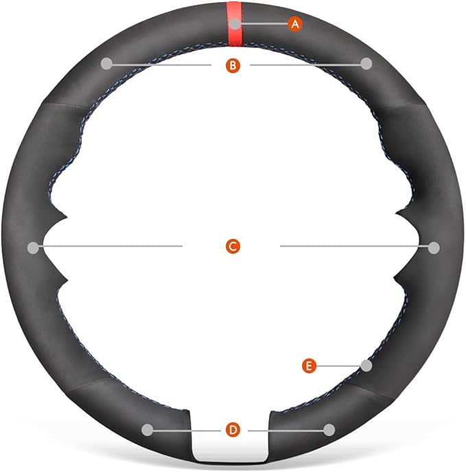 MEWANT Steering Wheel Cover for Ford F150 Lightning F350 F450 Expedition 2022-2024 Custom Version by Genuine Leather