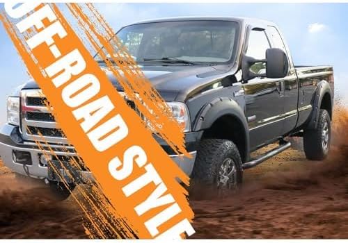 G-PLUS Fender Flares Compatible with 2007-2013 Chevy Silverado 5.8' Short Bed Factory Style 1500 Crew Cab With 69.3" Bed Fleetside Models (Do not fit long bed models) Textured Wheel Flares