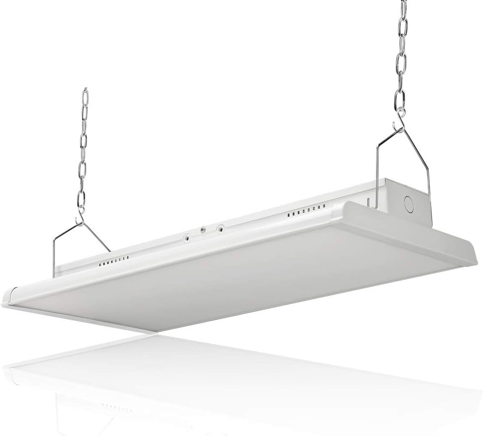 4 FT Linear LED Shop Light, 300W, 42,000LM HighBay Light for Industrial & Warehouse Aisle Use, UL & DLC Listed for Workshop, Garage, 5000K Daylight, Dimmable 1-10V