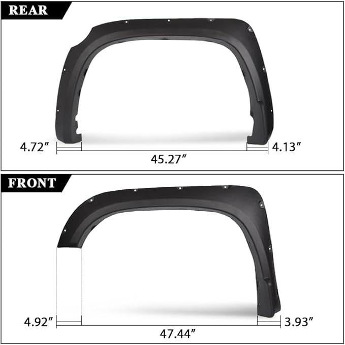 DOTCOM Fender Flares,Compatible with 2014-2021 Toyota Tundra,Wheel Arch Cover Trim Fender Splash Shield,Black Paintable Matte Pocket Textured Riveted Style 4PCS