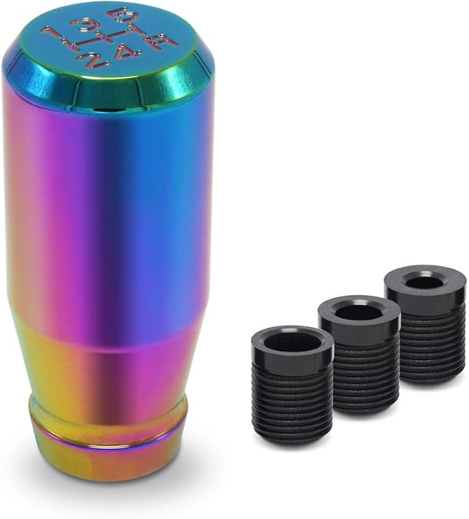 Racing JDM Type-R Style 5 Speed Manual Universal Gear Shift Knobs Adapters Included Fit Compatible with Mazda Tacoma STi Nismo 2004 Honda Accord Subaru