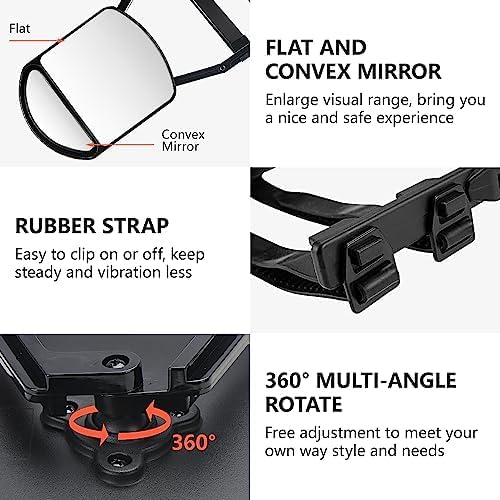 Towing Mirrors, Mirror Extensions For Towing, 360 Degree Rotation Clip-on Dual View Tow Mirrors for Vehicle Car Truck Trailer, 2pcs