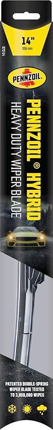 Pennzoil 872 Hybrid Heavy Duty Wiper Blades, 14 Inch Windshield Wipers (Pack of 1), Automotive Replaceable Wiper Blades Reinforced with a Double Spring Frame for the Toughest Weather
