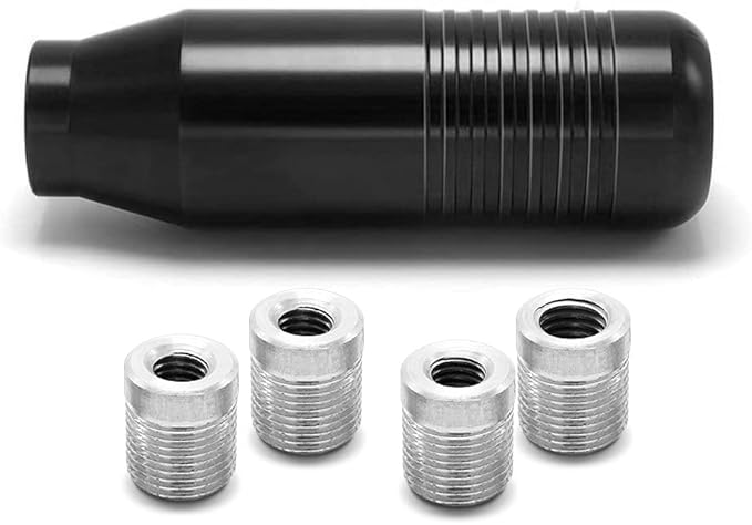 (Black) Manual Universal Automatic Gear Shifter Shift Knobs with 4 Adapters Fit Compatible with Manual Cars Most Automatic Cars