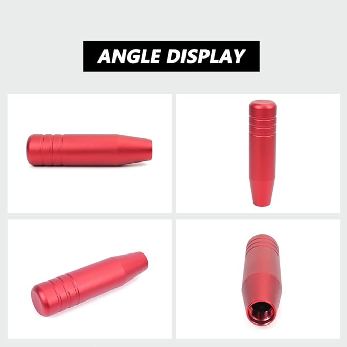 muge racing 5inch Aluminum Alloy Shift Knob, Heavy Duty Car Gear Lever Stick Shifter Handle fit Most Automatic Manual Vehicle Red