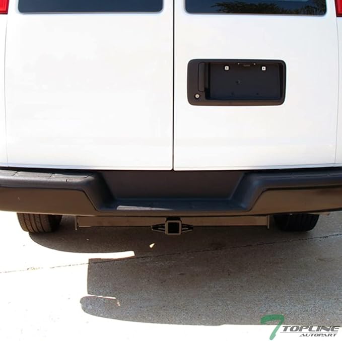 Class 3 Trailer Hitch Tow Receiver 2" Heavy Duty Towing Hitch - Compatible With 1996-2021 Chevy Express and GMC Savana Vans High Strength Rear Mount Tow for Cargo Hauling Trailer Towing Needs