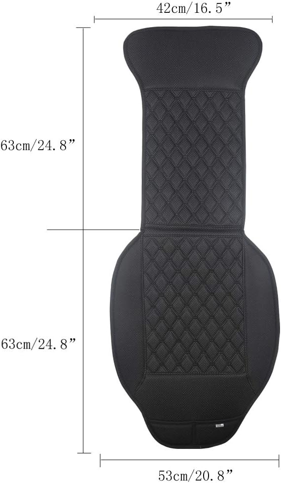Black Panther 1 Pair Luxury Car Seat Covers Protectors, Universal Anti-Slip Driver Seat Cover with Partial Backrest Coverage (Middle Part Only), Diamond Pattern, Compatible with 95% Cars (Black)