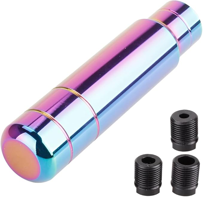BARTOO Aluminum Alloy Heavy Weighted Shifter Knob, 5" Auto Gear Shift Knob, Car Gear Lever Stick Shifter Handle,with 3 Threaded Adapters M8 M10 M12,Fit Most Automatic Manual Vehicle(Neo)