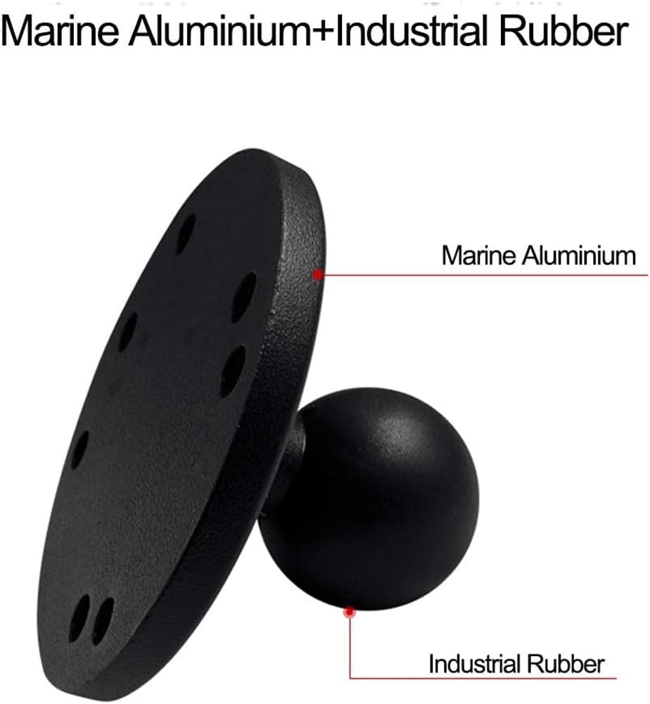 Strg Phone Mount with Drill-Down Round Base with Medium B Size 1" Ball Double Socket Arm, Phone Holder Compatible with All Phones Car Motorcycle Bike and More Phone Mount