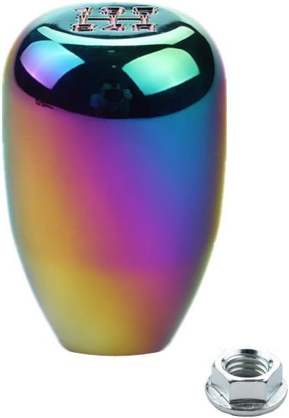 DEWHEL 5 Speed Manual Gearbox Shift Knob M12x1.25 Screw On Aluminum Neo-Chrome